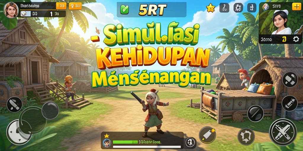 Screenshot gameplay 5RT menampilkan kehidupan simulasi yang realistis dan interaktif.