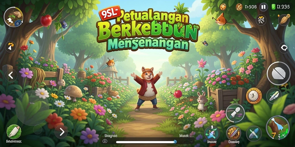 Tampilan gameplay 9SL saat menanam dan merawat tanaman.