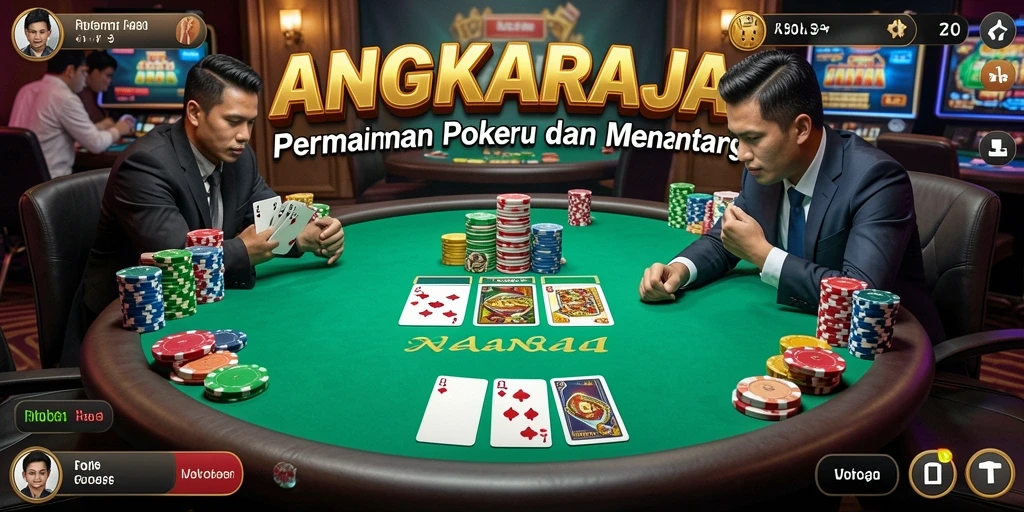 Tampilan gameplay menarik dari ANGKARAJA saat bermain Poker.