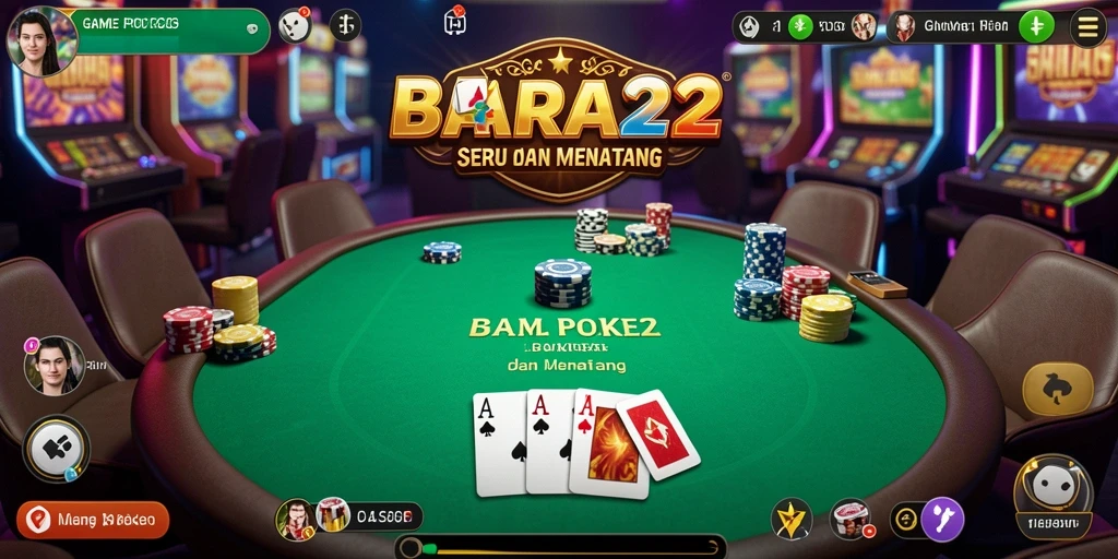 Tampilan gameplay seru BARA22 dalam permainan Poker.