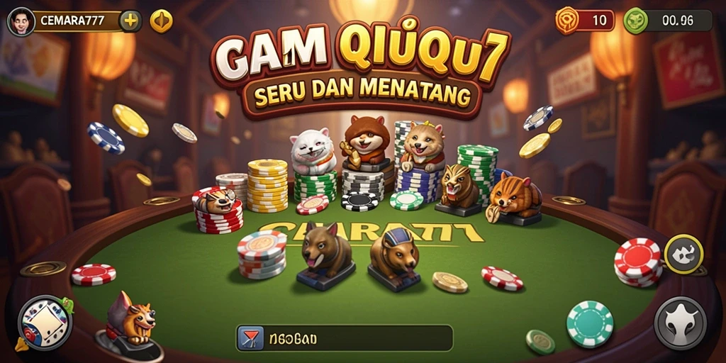 Tampilan gameplay seru CEMARA777 saat bermain QiuQiu.