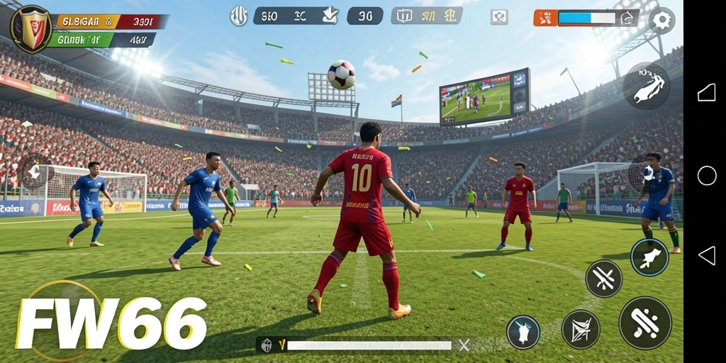 Tampilan gameplay yang menarik dengan aksi olahraga seru.