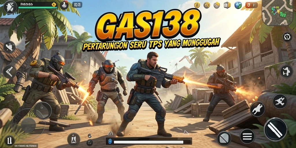 Screenshot utama GAS138 menampilkan aksi tempur mendebarkan dalam game TPS.