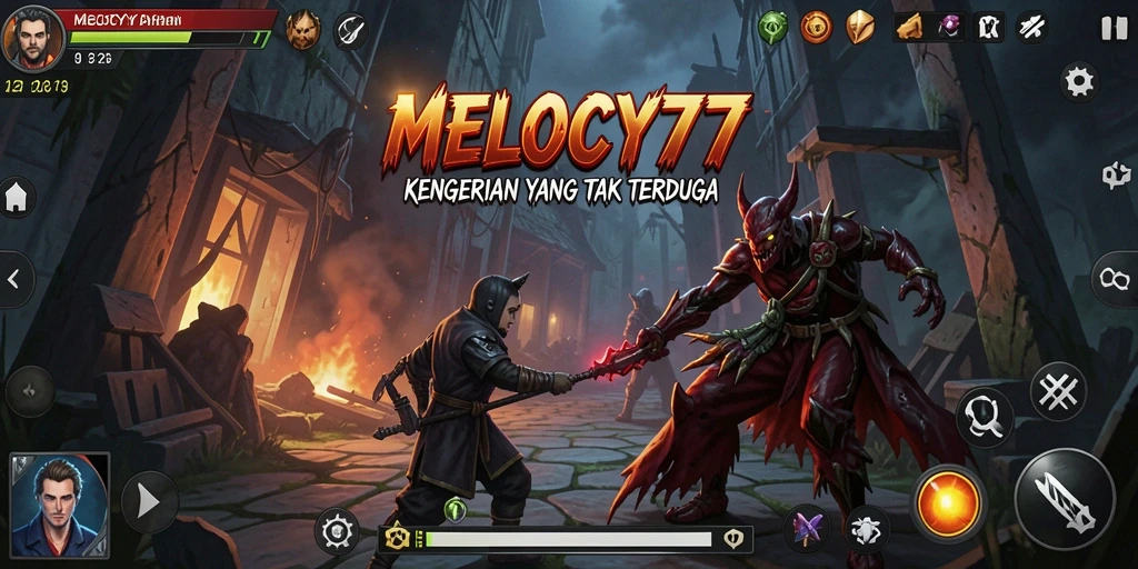 Screenshot gameplay menakutkan dari MELODY77 dengan suasana Horror.