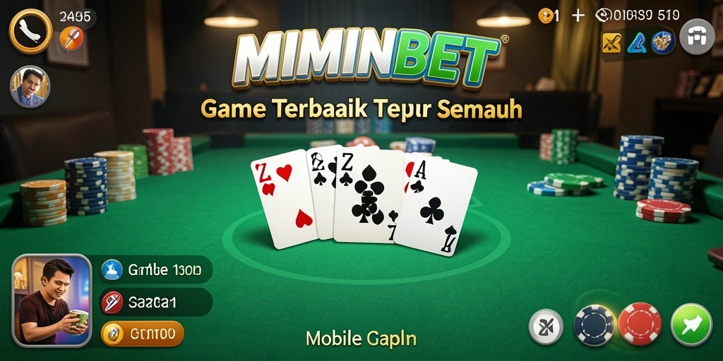 Screenshot gameplay MIMINBET yang menunjukkan serunya bermain Gaple.