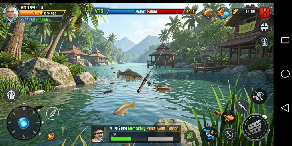 Screenshot utama VT789 menampilkan aksi memancing yang seru dan grafis yang memikat.